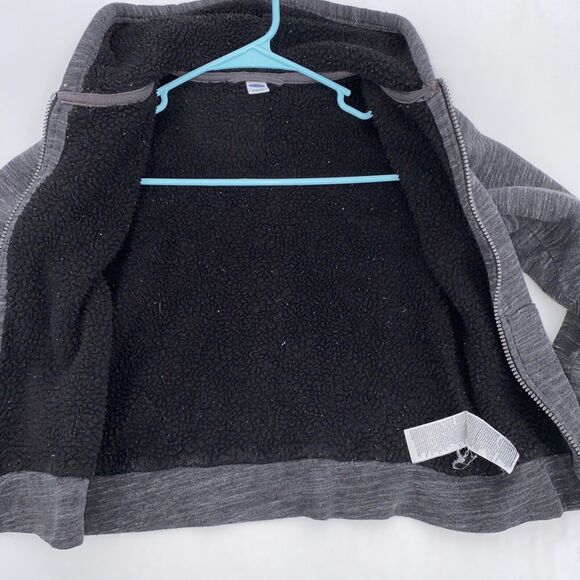 Old Navy Kids Hooded Front Pocket Full Zip Fleece Lined Sweatshirt Gray Small 6 - Picture 8 of 8